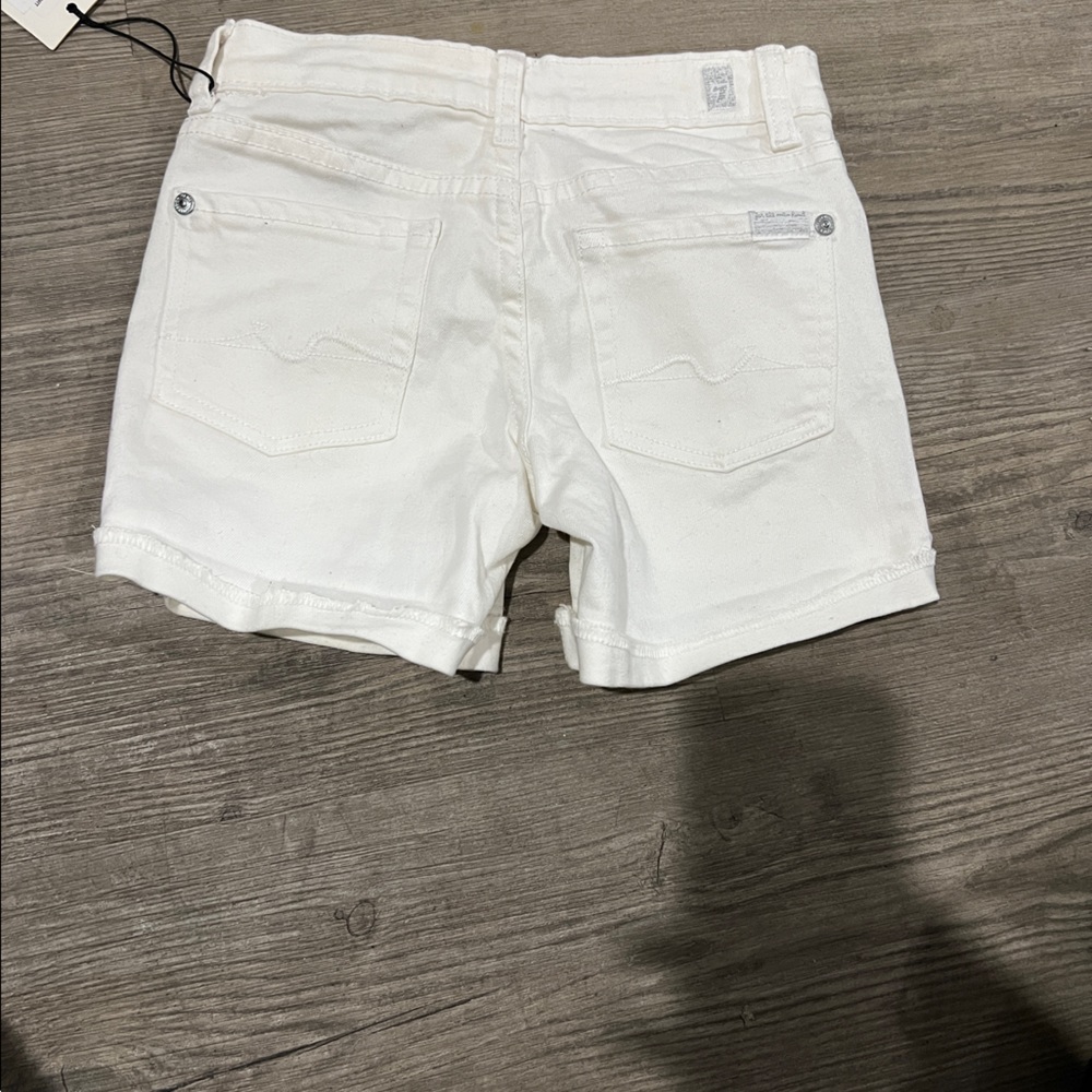 7 for all man kind denim shorts white 7y